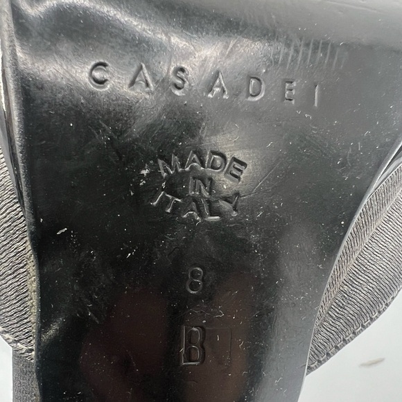 Casadei Silver Square Toe Ankle Strap Stiletto Heels Size 8 Women’s - Picture 4 of 9